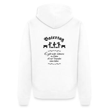 Vatertag (Trinkspruch) - Unisex Premium Bio Zip Hoodie - Weiß - Hinten - Thijin (182cm)