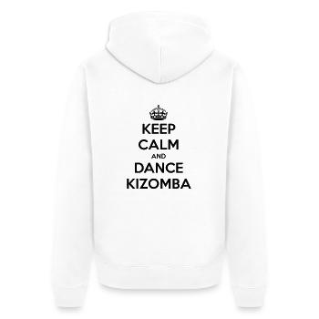 Keep calm and dance Kizomba - Unisex Premium Bio Zip Hoodie - Weiß - Hinten - Thijin (182cm)