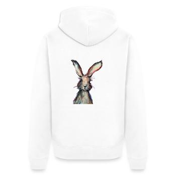 Ostern 2019_InPixio.png - Unisex Premium Bio Zip Hoodie - Weiß - Hinten - Thijin (182cm)