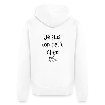Je suis ton petit chat - Unisex Premium Bio Zip Hoodie - Weiß - Hinten - Thijin (182cm)