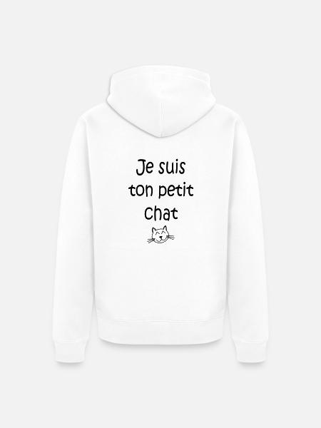 Je suis ton petit chat - Unisex Premium Organic Zip Hoodie - white