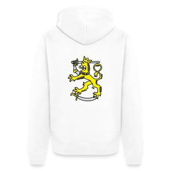 finnisches symbol finnland löwenflagge - Unisex Premium Bio Zip Hoodie - Weiß - Hinten - Thijin (182cm)