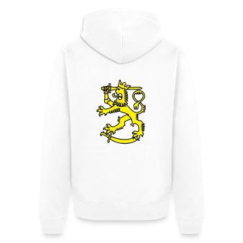 finnisches symbol finnland löwenflagge - Unisex Premium Bio Zip Hoodie - Weiß - Hinten - Thijin (182cm)