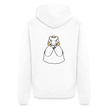 robe de mariée clipart jupe robe prince de mariage - Veste à capuche bio Premium Unisexe - blanc - Dos - Thijin (182cm)