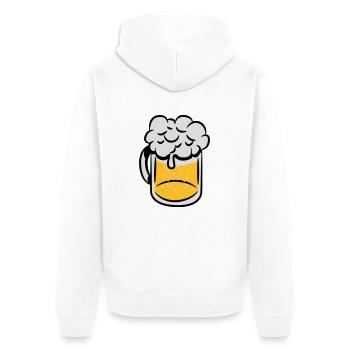 Beer drinking handle - Unisex Premium Organic Zip Hoodie - white - Back - Thijin (182cm)