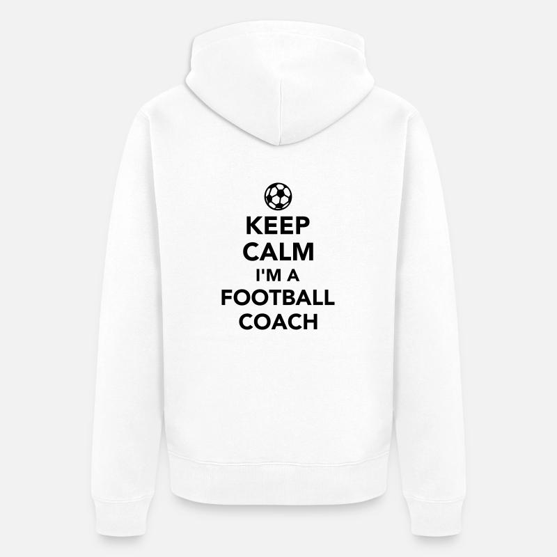 Fußball - Unisex Premium Bio Zip Hoodie - Weiß