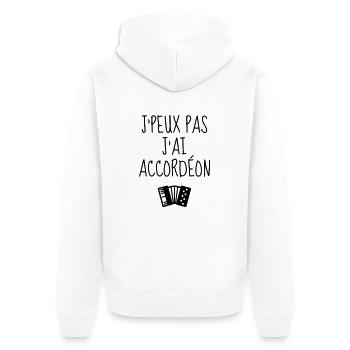 Accordéon Accordéoniste Musique Musicien Concert - Veste à capuche bio Premium Unisexe - blanc - Dos - Thijin (182cm)