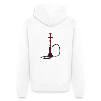 Shisha T-Shirt - Unisex Premium Bio Zip Hoodie - Weiß - Hinten - Thijin (182cm)
