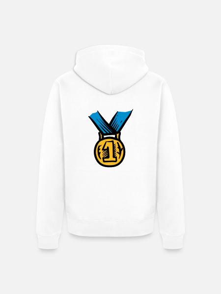 medal - Unisex Premium Organic Zip Hoodie - white