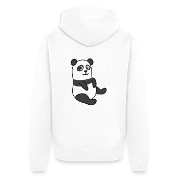 Pandabär - Unisex Premium Bio Zip Hoodie - Weiß - Hinten - Thijin (182cm)