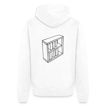 Conception clipart de bibliothèque - Veste à capuche bio Premium Unisexe - blanc - Dos - Thijin (182cm)