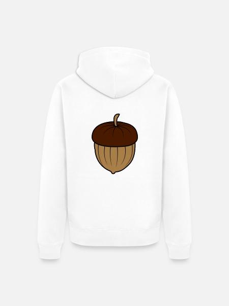 Eichel Nuss Design - Unisex Premium Bio Zip Hoodie - Weiß