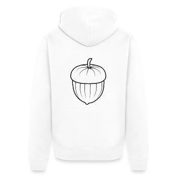 Design Eichel Nuss - Unisex Premium Bio Zip Hoodie - Weiß - Hinten - Thijin (182cm)