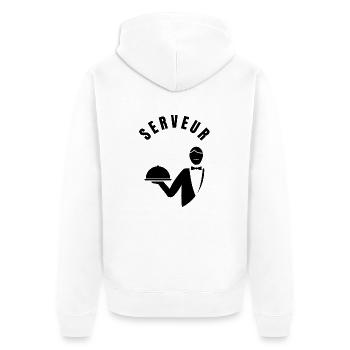 Collection Serveur - Profession - Veste à capuche bio Premium Unisexe - blanc - Dos - Thijin (182cm)