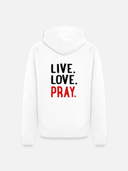 pray - Unisex Premium Organic Zip Hoodie - white