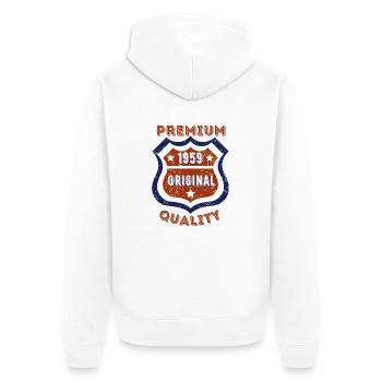 Qualité premium 1959 - Veste à capuche bio Premium Unisexe - blanc - Dos - Thijin (182cm)