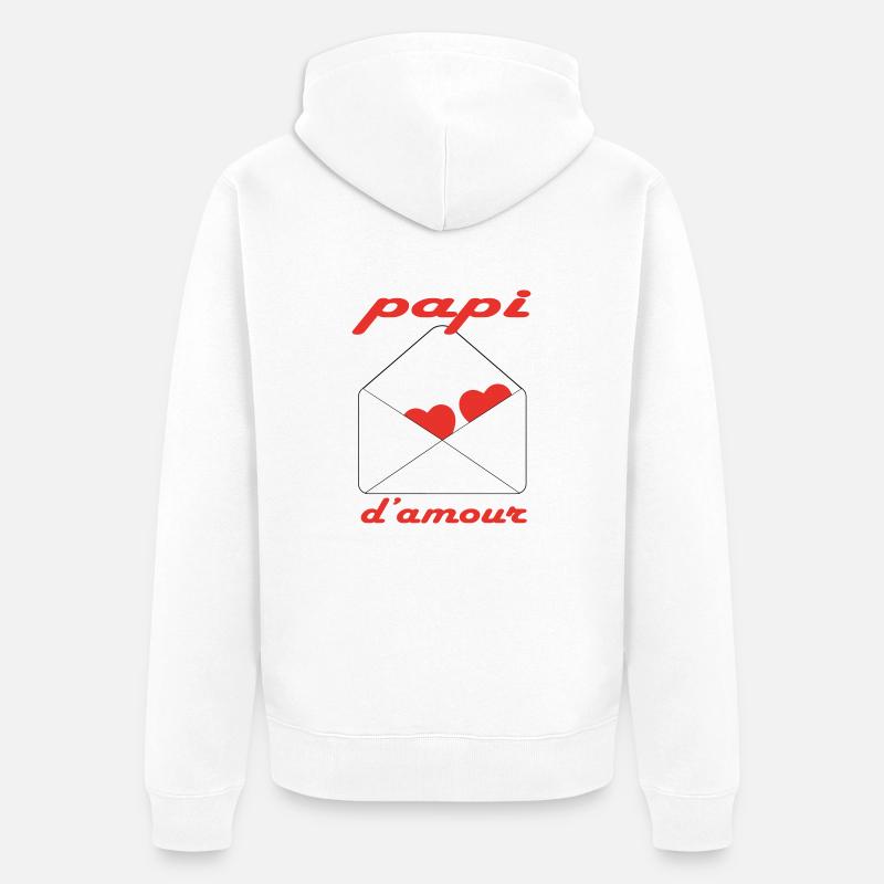 Papi d'amour - Veste à capuche bio Premium Unisexe - blanc