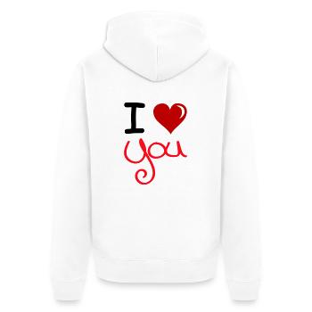 i love you 2 - Unisex Premium Bio Zip Hoodie - Weiß - Hinten - Thijin (182cm)
