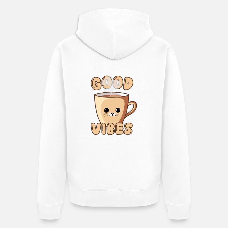 Tasse pour chat mignon - Veste à capuche bio Premium Unisexe - blanc