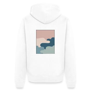 Pastell Muster Abstrakte Formen Kunst Wolken Farbe - Unisex Premium Bio Zip Hoodie - Weiß - Hinten - Thijin (182cm)