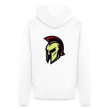 Gladiator Helmet Sparta - Unisex Premium Organic Zip Hoodie - white - Back - Thijin (182cm)
