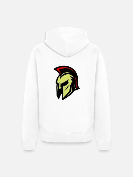 Gladiator Helmet Sparta - Unisex Premium Organic Zip Hoodie - white