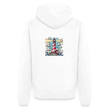 Phare de Leuchtturm - Veste à capuche bio Premium Unisexe - blanc - Dos - Thijin (182cm)