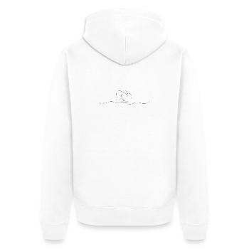 Verschlungene Herzlinien - Unisex Premium Bio Zip Hoodie - Weiß - Hinten - Thijin (182cm)