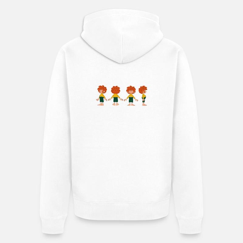 Pumuckl Sous Différents Angles - Veste à capuche bio Premium Unisexe - blanc