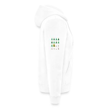 burning chrismas tree, Weihnachten, Weihnachtsbaum - Unisex Premium Bio Zip Hoodie - Weiß - Rechts - Thijin (182cm)
