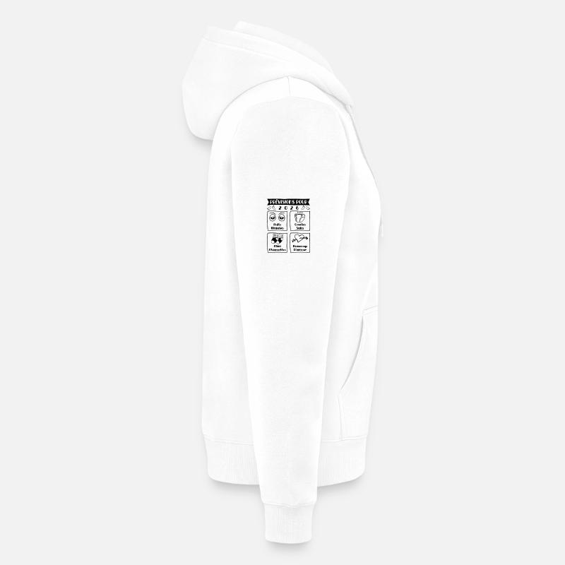 Prévisions pour 2026,future mama,futur papa - Veste à capuche bio Premium Unisexe - blanc