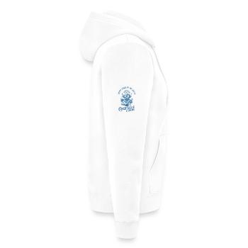 Happy Hour on the Beach – Tropical Vibes & Cocktai - Unisex Premium Organic Zip Hoodie - white - Right - Thijin (182cm)