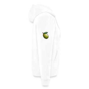 Illustration de Olive Verte Nature - Veste à capuche bio Premium Unisexe - blanc - Droite - Thijin (182cm)