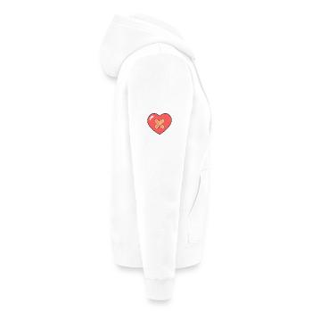 Herz mit Pflaster - Unisex Premium Bio Zip Hoodie - Weiß - Rechts - Thijin (182cm)