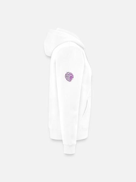 Brain Butterflies Purple Epilepsy Awareness - Unisex Premium Organic Zip Hoodie - white