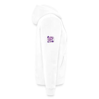 purple heart brain epilepsy awareness - Unisex Premium Organic Zip Hoodie - white - Right - Thijin (182cm)