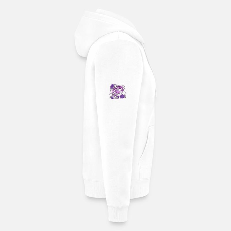 Purple Heart Brain Epilepsy Awareness - Veste à capuche bio Premium Unisexe - blanc