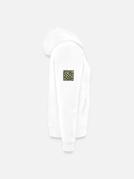 Forest Plants Pattern Design - Unisex Premium Organic Zip Hoodie - white