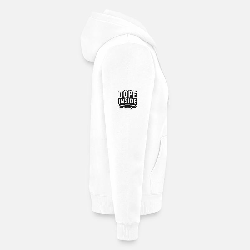 D’un design amusant D*pe à l’intérieur - Veste à capuche bio Premium Unisexe - blanc