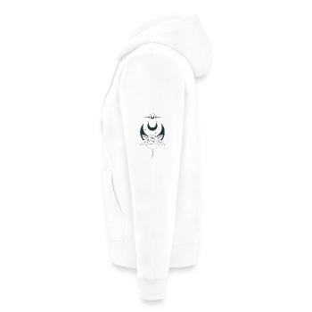 Mystische Mond-Ästhetik mit Blume - Unisex Premium Bio Zip Hoodie - Weiß - Links - Thijin (182cm)