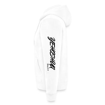 Yehoshua - Unisex Premium Organic Zip Hoodie - white - Left - Thijin (182cm)