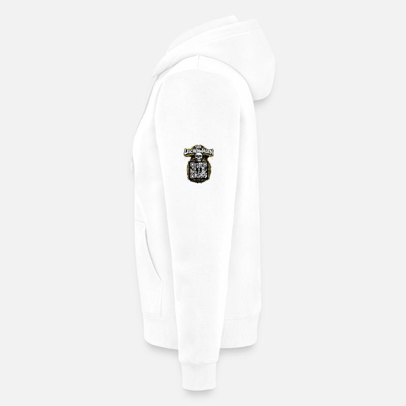 Der Leichenwagen mit QR Code - Unisex Premium Bio Zip Hoodie - Weiß