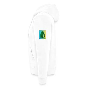 Freundschaft Glitzer Rucksack grün - Unisex Premium Bio Zip Hoodie - Weiß - Links - Julia (174cm)