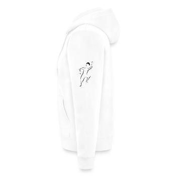 Tanzende Silhouette - Unisex Premium Bio Zip Hoodie - Weiß - Links - Julia (174cm)