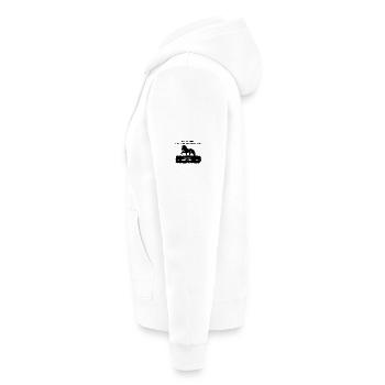 Spruch 3 mit Pferd 1 schwarz - Unisex Premium Bio Zip Hoodie - Weiß - Links - Thijin (182cm)