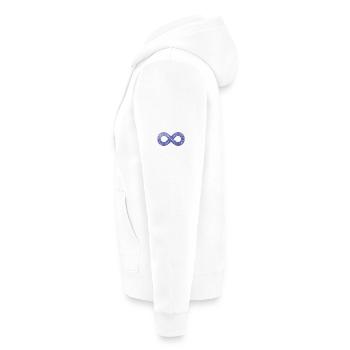 Infinity Flow – Symbol of Agility - Unisex Premium Organic Zip Hoodie - white - Left - Thijin (182cm)