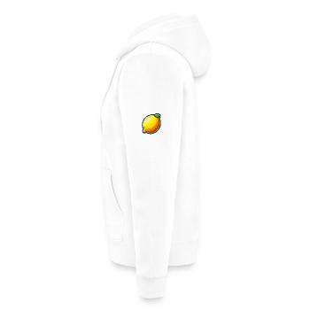 Zitrone Freudige Karikatur Gelb - Unisex Premium Bio Zip Hoodie - Weiß - Links - Thijin (182cm)