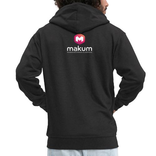 MAKUM Logo ja teksti - Miesten premium vetoketjullinen huppari