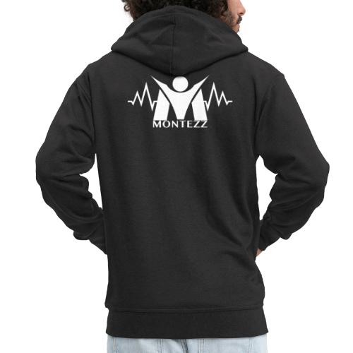 RM - Heart Beat Logo - White - Men's Premium Hooded Jacket