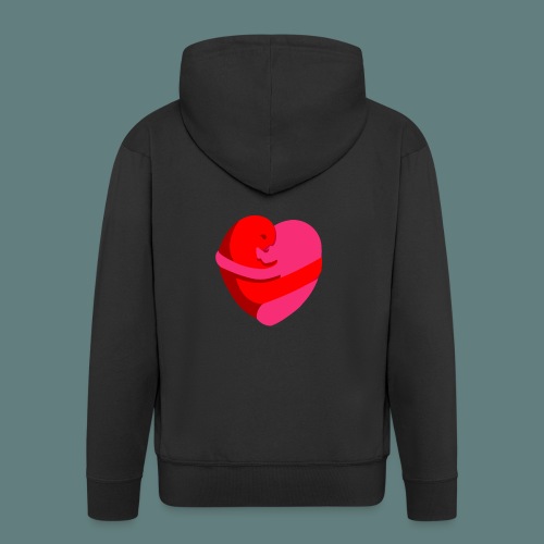hearts hug - Felpa con zip Premium da uomo